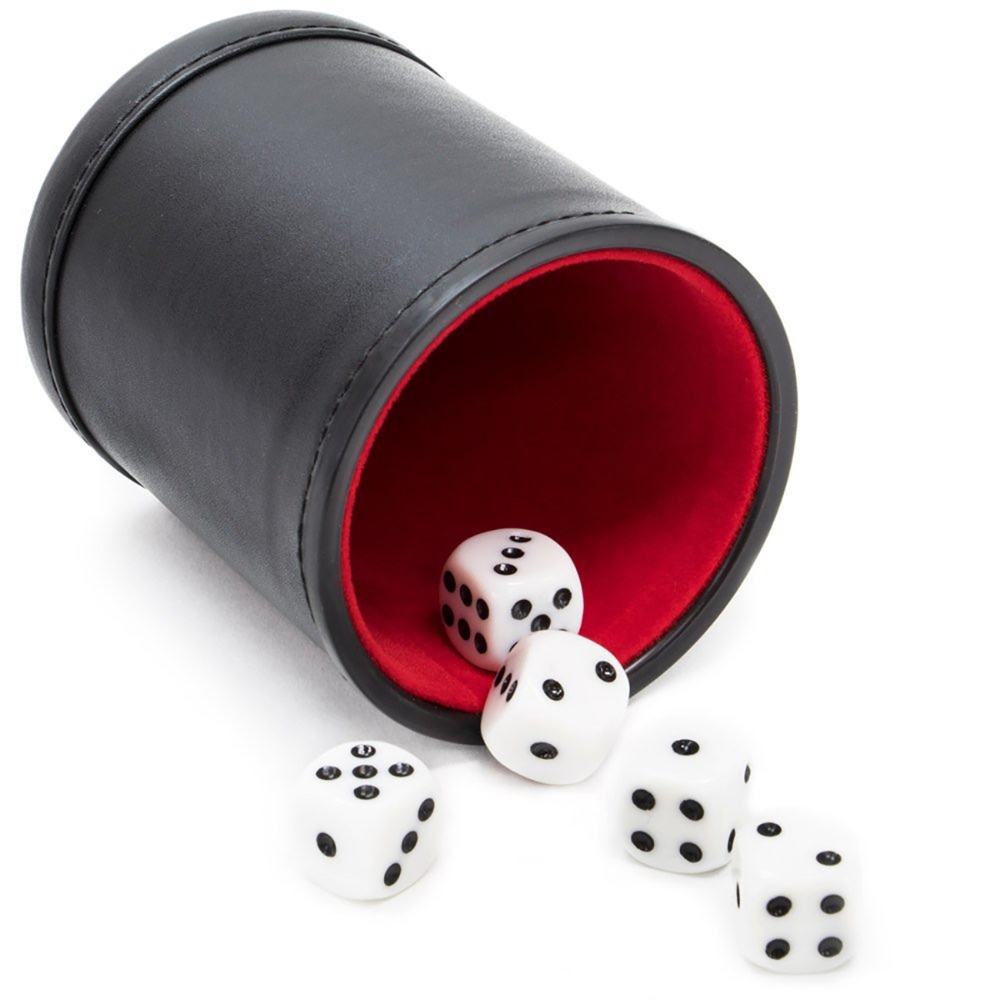 Board Game Yahtzee - Zestaw skórzanych kubków do kości z