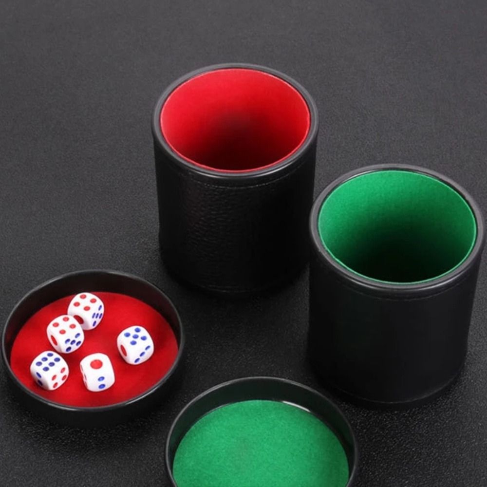 Board Game Yahtzee - Skórzany kubek na kości z pokrywką