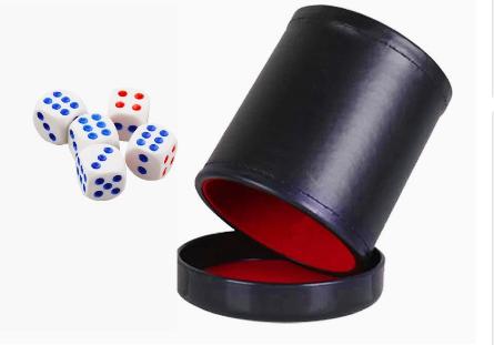 Board Game Yahtzee - Skórzany kubek na kości z pokrywką