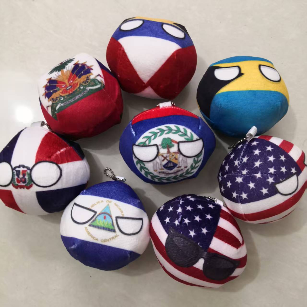 Board Game Jamaica - Breloczek Pluszowy Countryballs Lalka USA Kanada